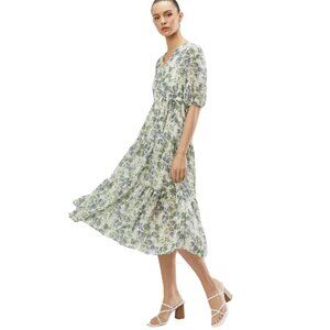 Oak + Fort Floral Midi Dress